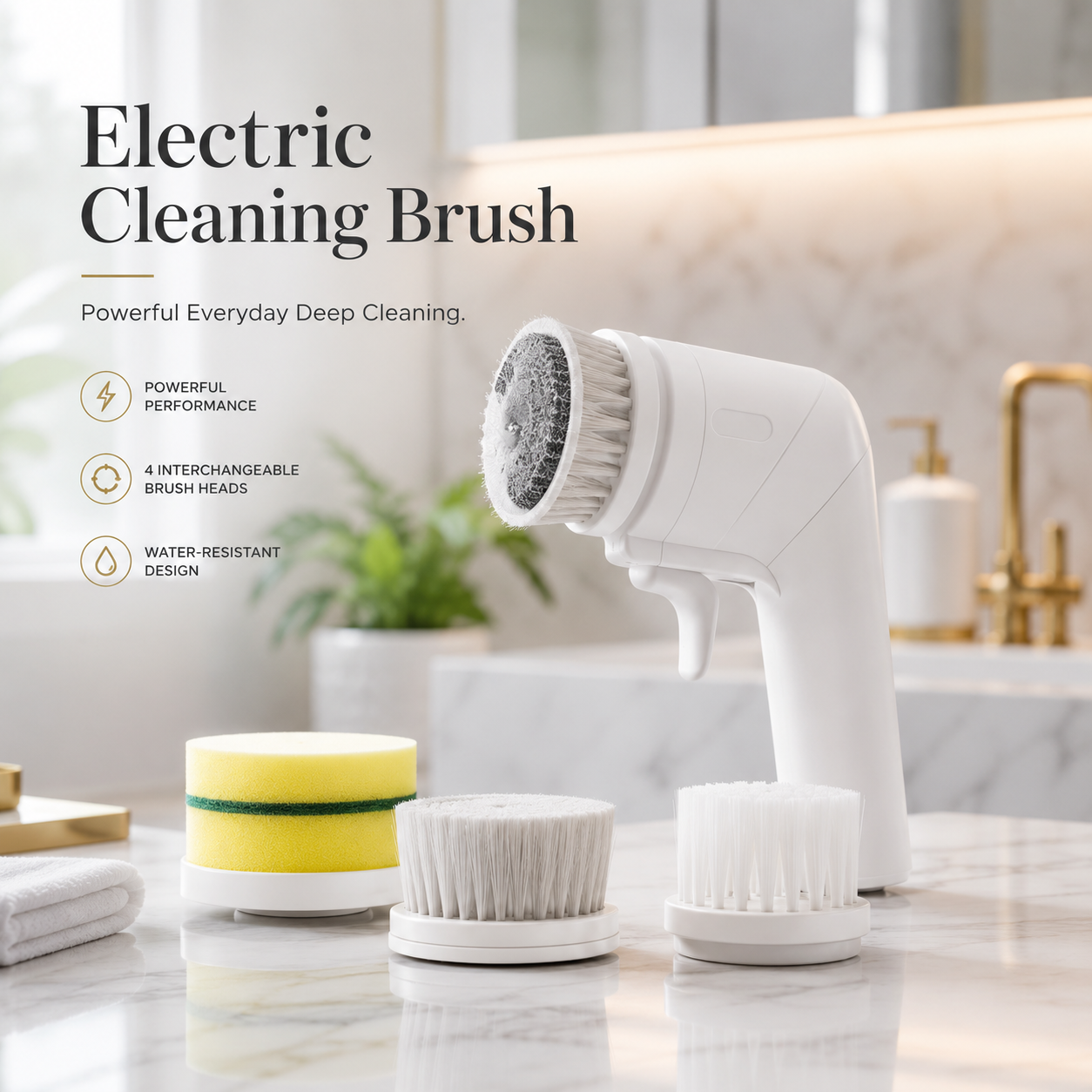Electric Cleaning Brush for Kitchen, Bathroom & Tile Cleaning