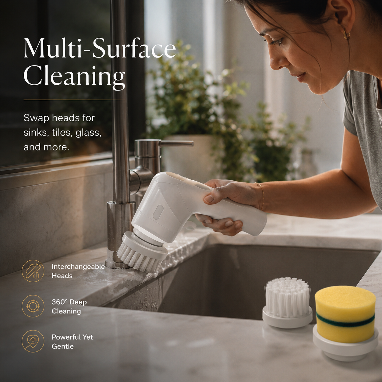 Electric Cleaning Brush for Kitchen, Bathroom & Tile Cleaning