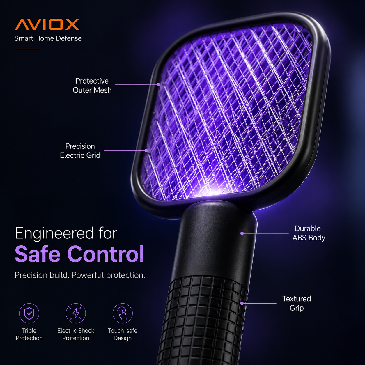 Electric Mini USB Mosquito Killer Racquet Lamp – Wireless Rechargeable Night Light & Insect Catcher