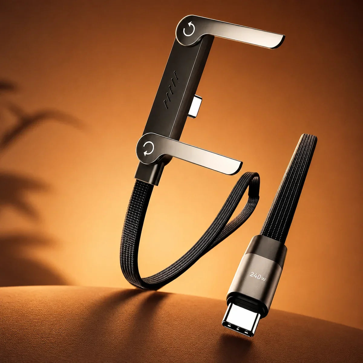 2-in-1 Charging Cable with Mobile Stand | Foldable Phone Holder Charging Cable