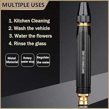 High-Pressure Metal Water Nozzle | Powerful Hose Sprayer for Car, Bike & Home Cleaning