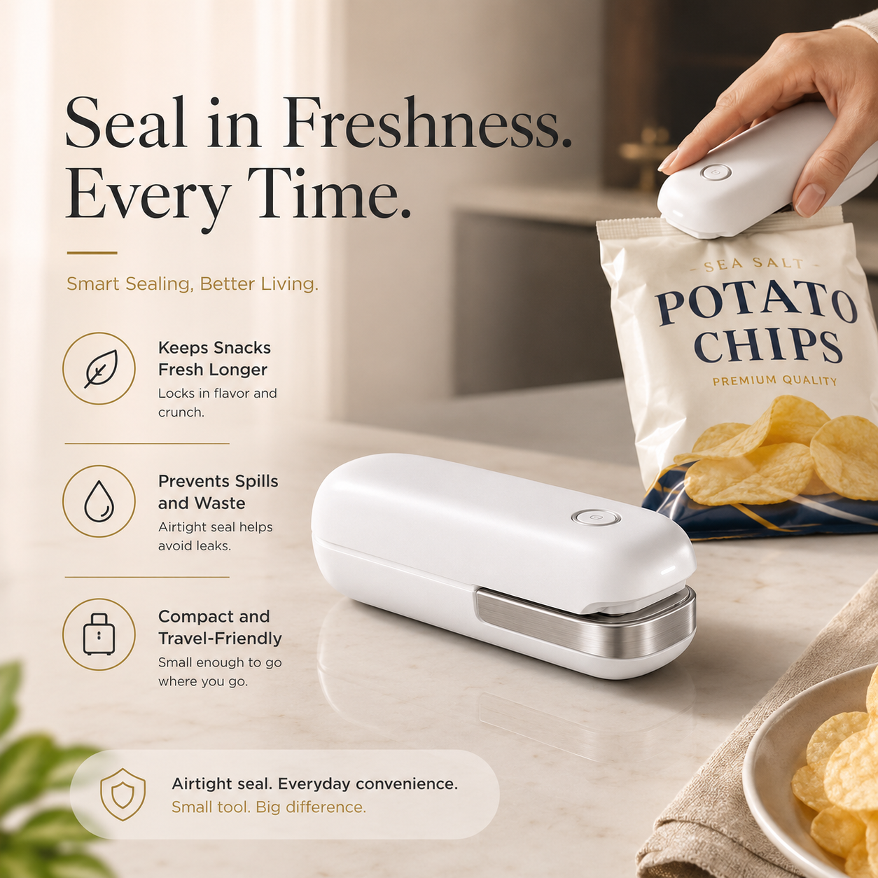 Mini Bag Sealer Portable Heat Sealing Machine for Food Storage