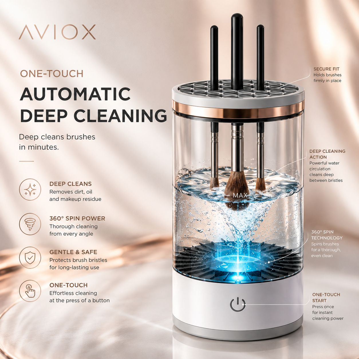 Electric Makeup Brush Cleaner for Fast & Easy Brush Washing