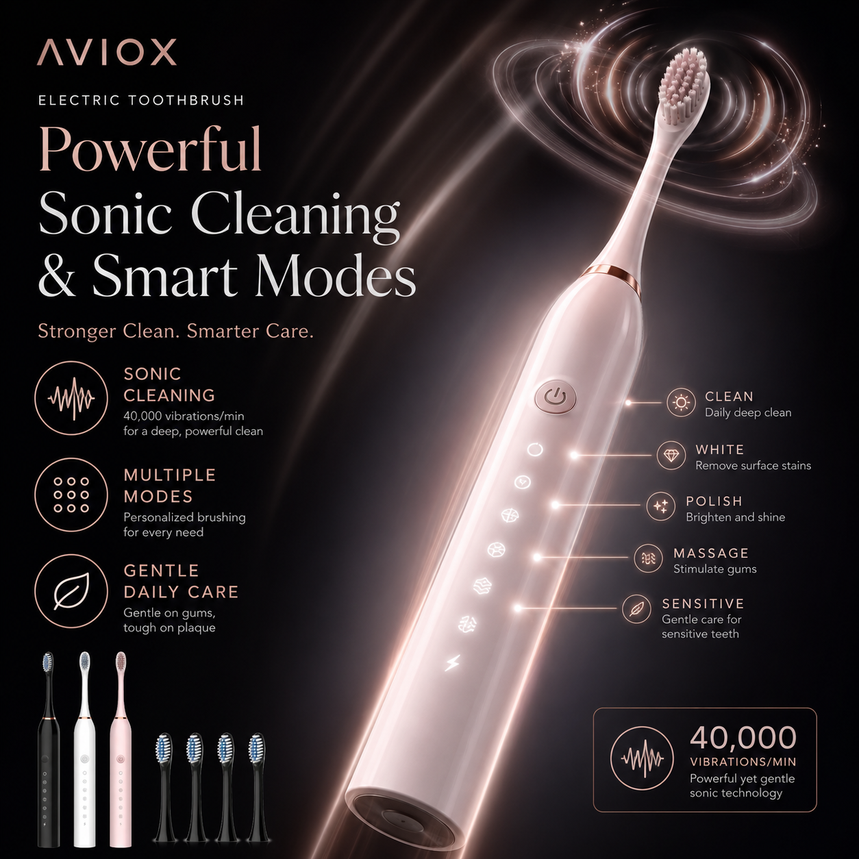 Electric Toothbrush for Deep Teeth Cleaning & Daily Oral Care